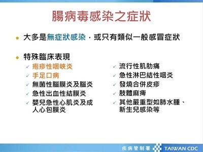 腸病毒感染症狀